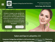 Tablet Screenshot of evergreencottagespaandhairsalon.com